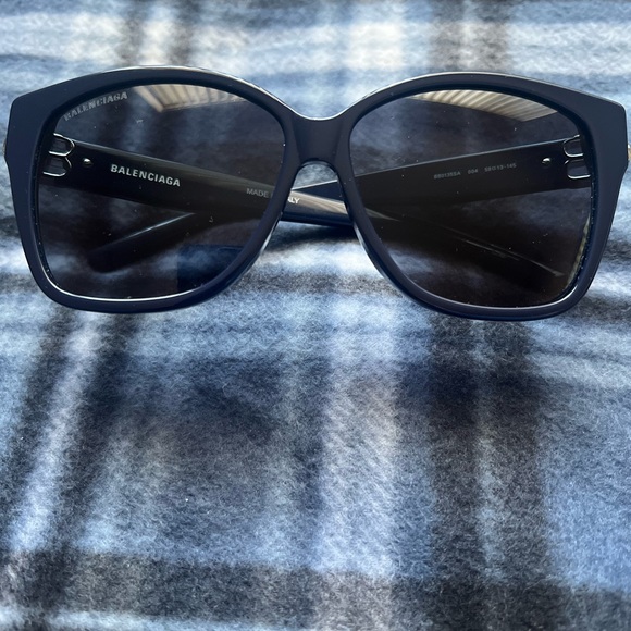 59mm Balenciaga Sunglasses Blue & Silver - Picture 5 of 12